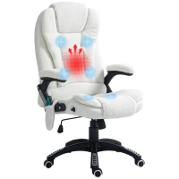 Vinsetto Fauteuil de bureau massant et chauffant hauteur réglable, dossier inclinable et télécommande filaire, pivotant à 360°(m-11)