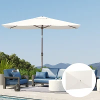 Outsunny Pânză de Schimb pentru Umbrelă Dreptunghiulară 3x2 m cu 6 Spițe, Poliester Anti-UV 50+, Bej(m-8)