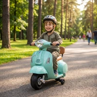 AIYAPLAY Elektrische kindermotor Mini Vespa GTS 6V met lithiumaccu, ergonomische zitting, rugleuning, 1,5-3 jaar(m-2)