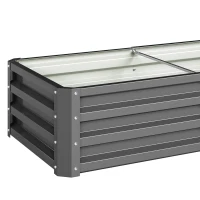 Outsunny Rectangle Raised Garden Bed Box with Weatherized Steel Frame for Vegetables, Flowers, & Herbs, 120 cm x 60 cm x 30.5 cm, Light Grey(m-12)