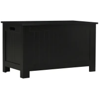 HOMCOM Baúl de Almacenaje con Tapa Baúl de Almacenaje Versátil con Bisagra de Seguridad para Pasillo Salón 81x40x46 cm Negro(m-11)