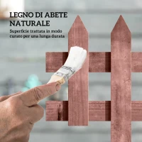 Outsunny Staccionata in Legno di Pino da 12 Pezzi per Aiuole, Giardino e Orto, Altezza 34cm(m-4)
