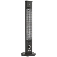 Outsunny 2000 W Electric Infrared Patio Heater with Cover, Free Standing/Wall Mounted IP65 Outdoor Garden Heater, Black(m-1)