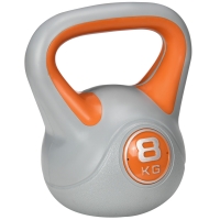 SPORTNOW Kettlebell, 8kg Kettle Bells with Handle for Home Gym Weight Lifting and Strength Training, Orange and Grey
