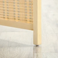 HOMCOM Biombo Separador de Ambientes Plegable de 4 Paneles con 2 Estantes Extraíbles para Dormitorio 180x180 cm Natural(m-8)