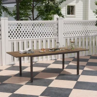 Outsunny Tavolo da Giardino Allungabile da 160-240 cm per 6-8 Persone Rettangolare in Acciaio e Alluminio, Effetto Legno(m-10)