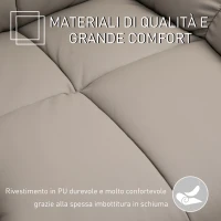 HOMCOM Poltrona Relax con 8 Punti Massaggio e Reclinazione a 165° in Finta Pelle, Grigio(m-7)