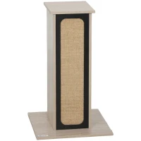 PawHut 63cm Cat Scratching Post, Cat Scratcher with Replaceable Scratching Board, Top Perch, Sisal Scratch Mat, Oak(m-1)
