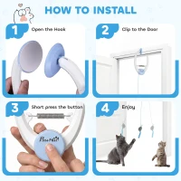 PawHut Interactive Cat Toys for Indoor Kittens & Adult USB Rechargeable Door Hanging Bouncing Mouse Teaser(m-7)