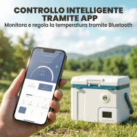 Outsunny Frigorifero Portatile per Auto da 19L con Compressore e Controllo App, 47x36.7x37 cm, Bianco(m-6)