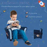 HOMCOM Child Armchair Kids Mini Sofa Chair with Armrest, 59.5 x 43 x 46.5cm, Blue(m-5)