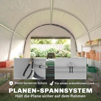 Outsunny Lagerzelt für den Garten, stabiler Stahlrahmen, große Türen, 3x3m, Grau(m-7)