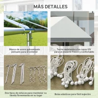 Outsunny Carpa para Fiesta 4x8 m Carpa de Jardín con Paredes Extraíbles Puertas y Ventanas Anti-UV para Boda Camping Gris(m-7)