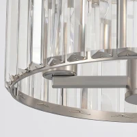 HOMCOM Semi Flush Mount Modern Crystal Chandelier Ceiling Light, Crystal Ceiling Light Fixture with E14 Base, Silver Tone(m-11)