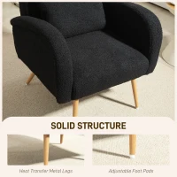 HOMCOM Teddy Fleece Accent Chair - Black(m-5)
