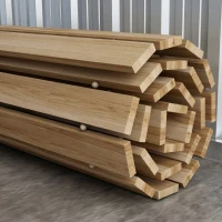 Outsunny Pasarelă de Grădină cu Șipci Rulabile din Lemn de Brad, 120x38 cm, Culoare Lemn(m-9)