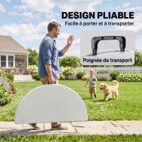 Outsunny Table ronde de jardin pliante Ø122 cm peut accueillir 6 personnes pour évènement, structure métal, plateau HDPE(m-4)