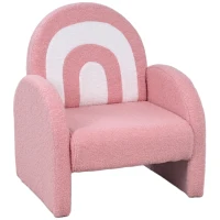 AIYAPLAY Fauteuil enfants canapé pour enfants en forme d'arc-en-ciel, mini canapé en tissu pelucheux pour garçons et filles, rose(m-1)