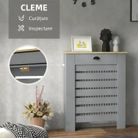 HOMCOM Acoperiș pentru Calorifer din MDF cu Sertar, 78x19x95.5 cm, Gri(m-5)