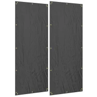 Outsunny Abdeckung für Brennholzregal, 2er-Set, wetterfest & staubdicht, 148 x 62 cm, Schwarz(m-1)