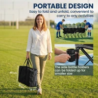 Outsunny 6 Seater Folding Camping Chair with Cup Holder & Carry Bag - Black(m-4)