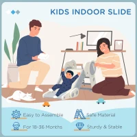 AIYAPLAY Foldable Kids Slide, Freestanding Baby Slide, for Ages 1.5-3 Years, Grey & Beige(m-5)