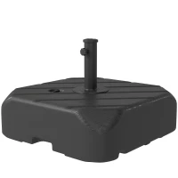 Outsunny Base para Chapéu de Solcom Rodas e Pega Telescópica para Mastros Ø38 mm Ø48 mm Recarregável com Areia 72 kg ou Água 45 L Preto(m-11)