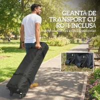 Outsunny Pavilion 3x3 m Pop-Up cu Buzunare, UPF 50+, cu Saci de Nisip și Geantă cu Roți(m-9)