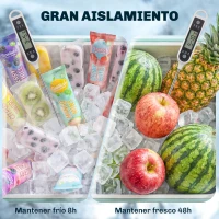 Outsunny Carro de Bebidas Refrigerado 56L con Ruedas Abrebotellas Recogetapas y Asa para Patio Fiesta 75x35x78 cm Verde Claro(m-5)