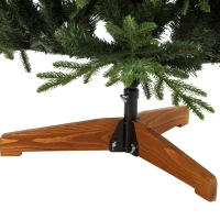 HOMCOM 150cm Artificial Christmas Tree Full Hinged Xmas Tree Solid Pine Wood Stand, Green(m-13)