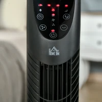 HOMCOM 31 Inch Bladeless Oscillating Tower Fan with 70° Oscillation, Remote Control, 7.5H Timer, 3 Speed 3 Modes, Electric Floor Standing Cooling Fan for Home Bedroom Office, Black(m-9)