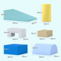 AIYAPLAY Juego de 4 Bloques Psicomotricidad para Niños Juguete para Aprendizaje para Escalar y Gatear Multicolor(m-3)