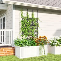 Outsunny Enrejado de Jardín Plegable Soporte para Plantas Trepadoras con Montaje DIY y Marco de Acero 85x197 cm Negro(m-8)