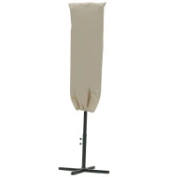 Outsunny Copertura per Ombrellone Impermeabile, Copri Ombrellone da Giardino Antistrappo, Cachi Φ63 x 164cm(m-1)