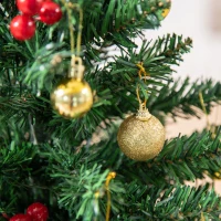 HOMCOM Piccolo Albero di Natale 60cm con 15 Luci a LED e Decorazioni(m-7)