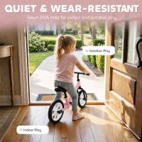 AIYAPLAY 11.2" Balance Bike for 2-5 Years, Toddler Bike with Lighting Wheels, Adjustable Seat & Handlebar, 360° Steering, Pink(m-7)