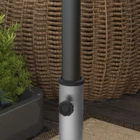 Outsunny Base per Ombrellone da 28kg in Granito con Maniglia Estensibile e Rotelle, 41x41x37.5cm, Grigio(m-8)