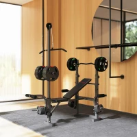 SPORTNOW Multi-Exercise Adjustable Weight Bench with Bench Press Rack(m-8)
