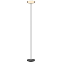 HOMCOM Uplighter Floor Lamp with Tuya App and Music Sync, Standing Lamp with Adjustable Head for Living Room Bedroom, Black(m-11)