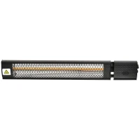 Outsunny Calefactor Exterior de Pared 1000/2000W Calefactor Eléctrico de Baño por Infrarrojo con Mando a Distancia 2 Niveles de Calor Ángulo Ajustable Protección IP55 Aluminio 67,5x10,5x7 cm Negro(m-11)