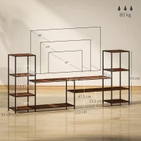 HOMCOM TV Unit for TVs up to 60 Inches, Industrial TV Stand with Storage Shelves, Entertainment Centre for Living Room, Bedroom(m-3)