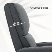 HOMCOM Fotoliu Electric Reclinabil cu Telecomandă și Buzunar din Material Textil, Gri Antracit(m-6)
