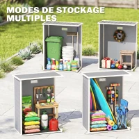 Outsunny Abri de jardin 1,14 m² pour outils - porte verrouillable, aération et fenêtre - dim. 151L x 92l x 193H cm  - plastique, gris(m-8)