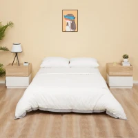 HOMCOM Noptiera 2 Sertare din Lemn, Design Moder si Stivuibil, 50x40x47,5cm(m-4)