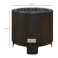 Outsunny Metal Wood-burning Smokeless Fire Pit, Black(m-3)