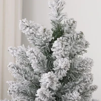 HOMCOM 5ft Artificial Snowy Pencil Christmas Tree - White(m-9)