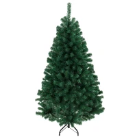 HOMCOM Sapin de Noël Artificiel 150 cm, Arbre de Noël avec 420 Pointes de Branches Articulées, Support Pliable en Acier, Vert(m-17)