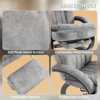 HOMCOM Swivel Recliner Chair, Velvet Manual Recliner Armchair with Retractable Footrest, Dual-Layer Cushion, High Back, C Shaped Armrests, Wooden Base for Living Room, Bedroom, Office, Grey(m-6)