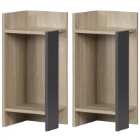 HOMCOM Comodino Moderno Grigio con Ripiano Aperto, Set 2 Pezzi in Truciolato per Camera da Letto e Soggiorno, 27x25x60cm(m-11)