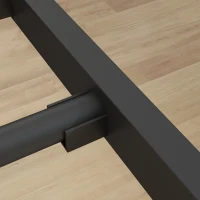HOMCOM Canopy Bed Frame King Size, Metal Platform Bed Frame with Headboard and Footboard, Underbed Storage, Black(m-13)